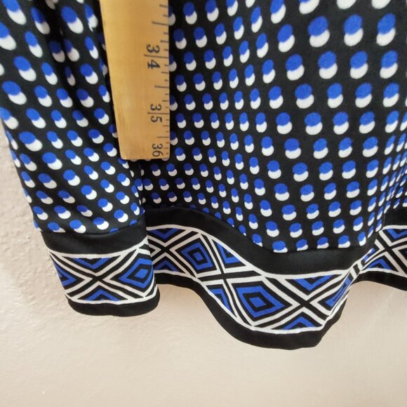 Michael Michael Kors Shift Dress Women's Plus Size 2X Blue Geometric Long Sleeve - Picture 6 of 12